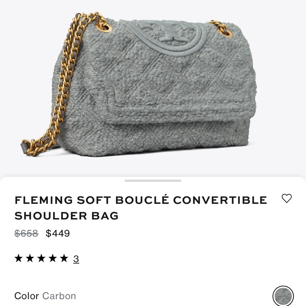 Tory Burch Fleming Soft Boucle Bag